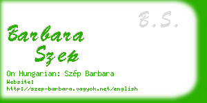 barbara szep business card